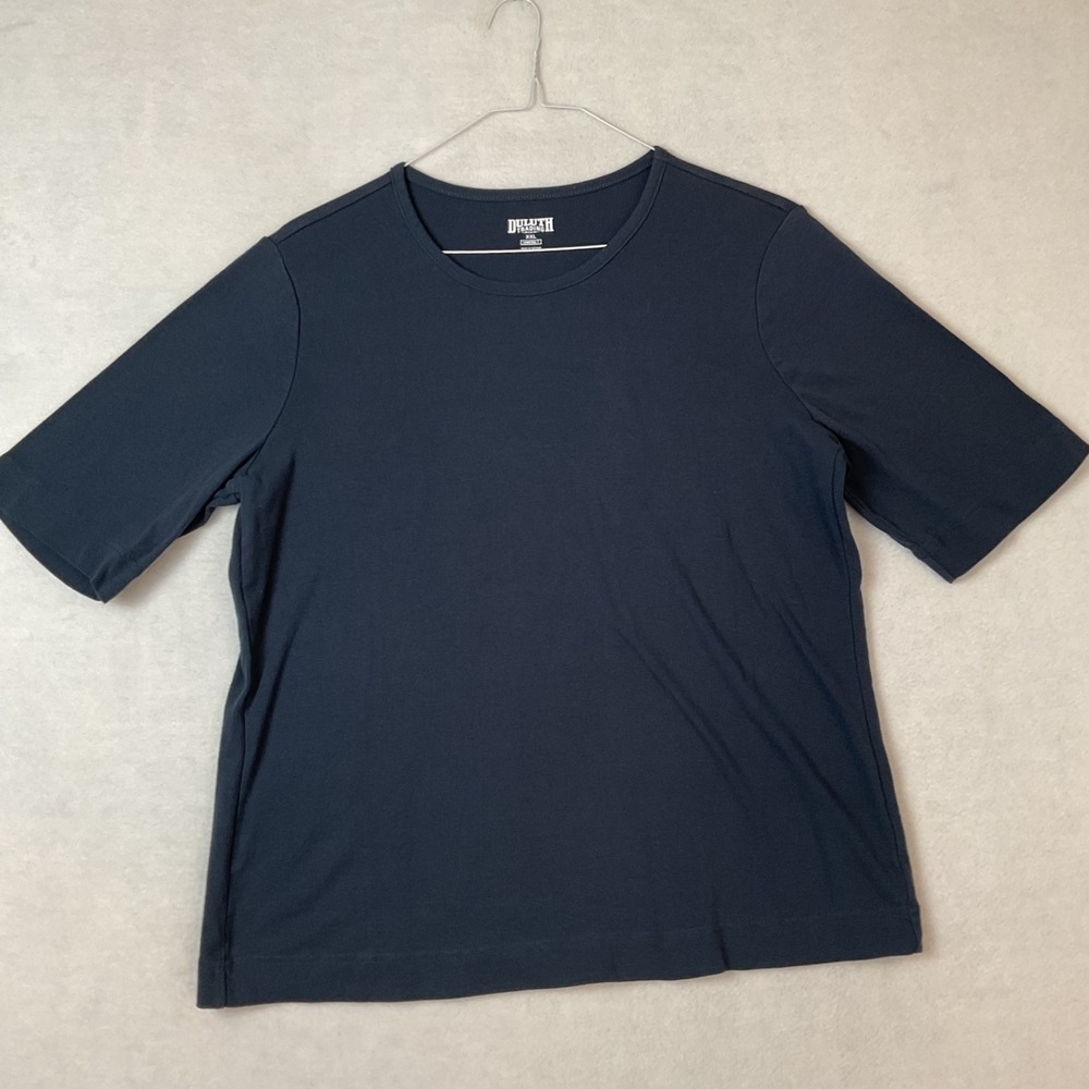 Duluth Trading Co Longtail T XXL Navy Blue Cotton Short Sleeve Crew Neck Shirt